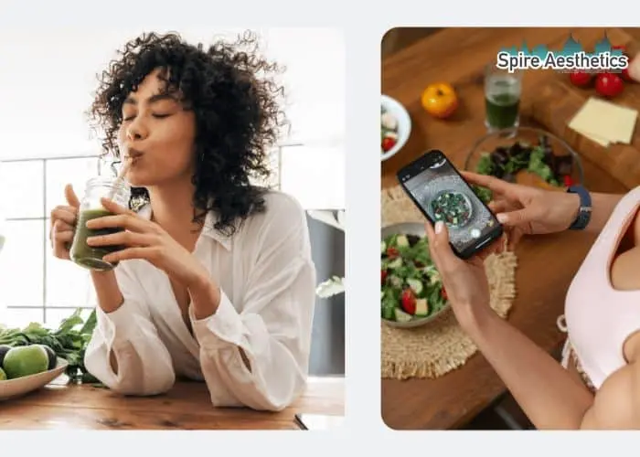 Image of woman looking into her diet and fat freezing Kingshurst to improve her health